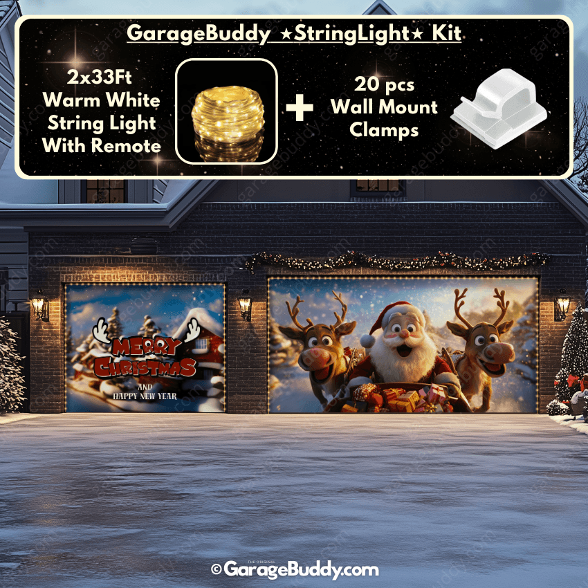 Santa & Reindeers | Christmas Garage Door Cover