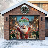 Santa And Elves | Christmas Garage Door Cover