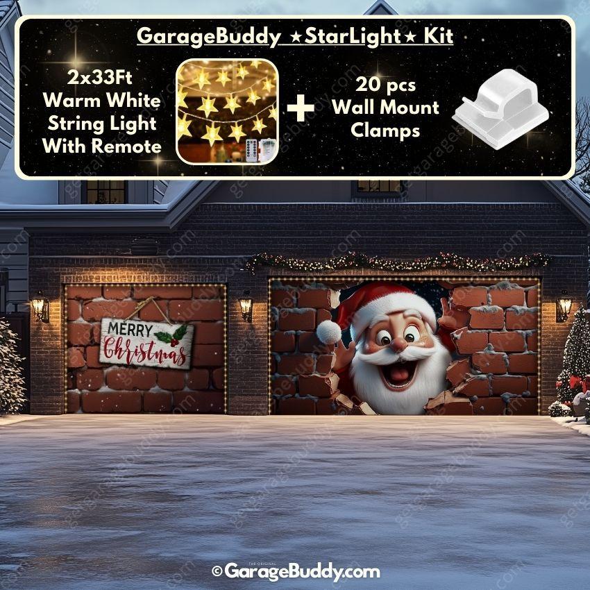Santa's Surprise | Christmas Garage Door Cover