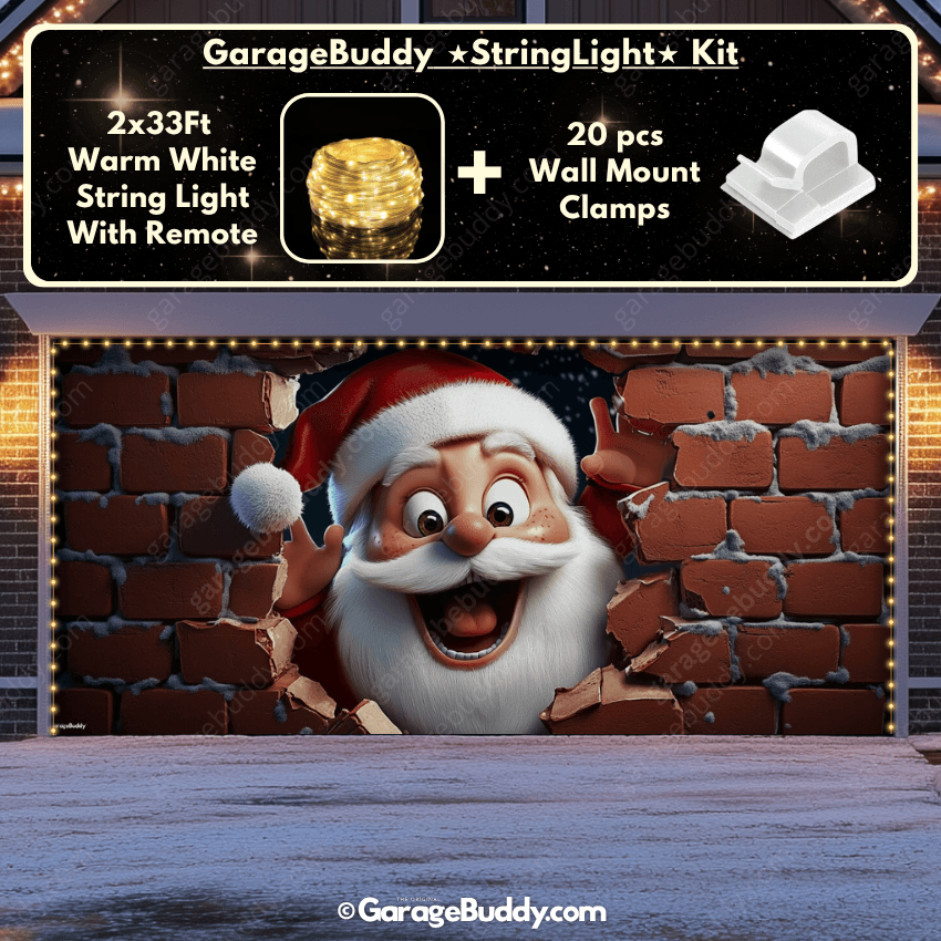 Santa's Surprise | Christmas Garage Door Cover