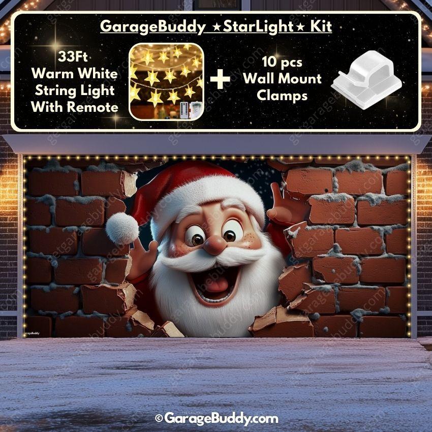 Santa's Surprise | Christmas Garage Door Cover