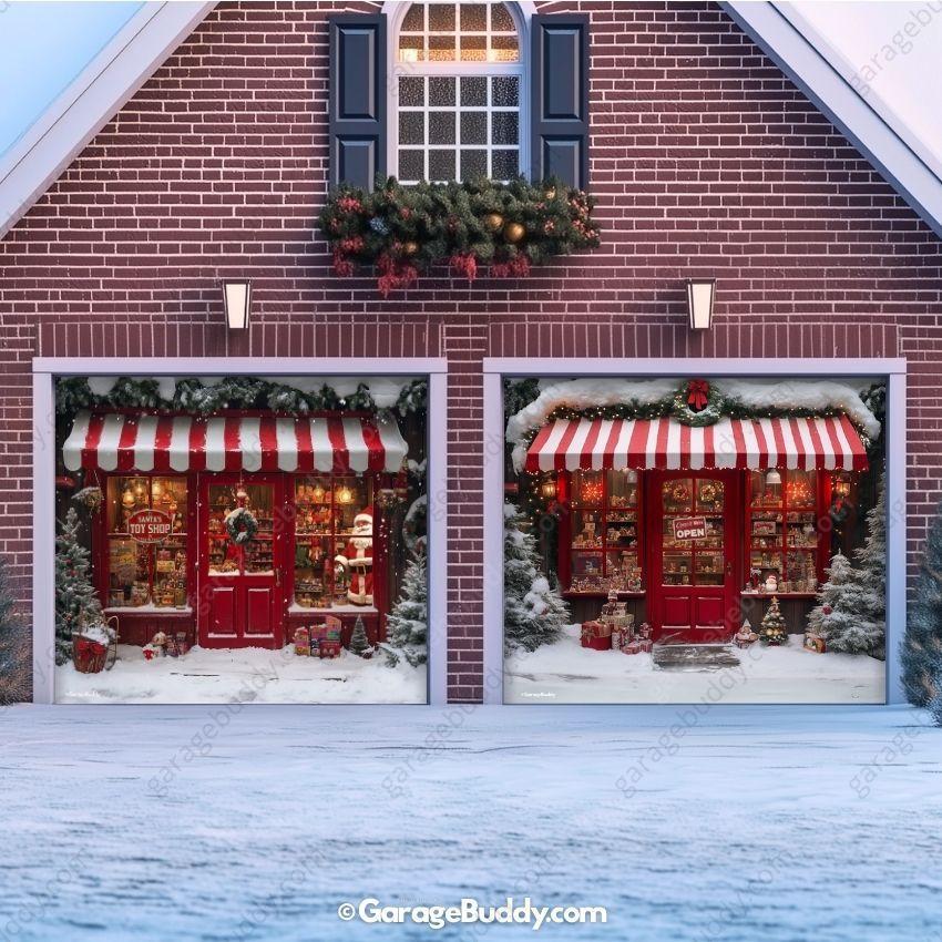 Santa's Toy Shop | Christmas Garage Door Cover
