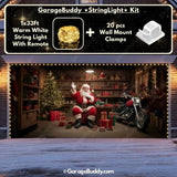 Santa's Workshop Christmas Garage Door Cover with String Light Kit | GarageBuddy