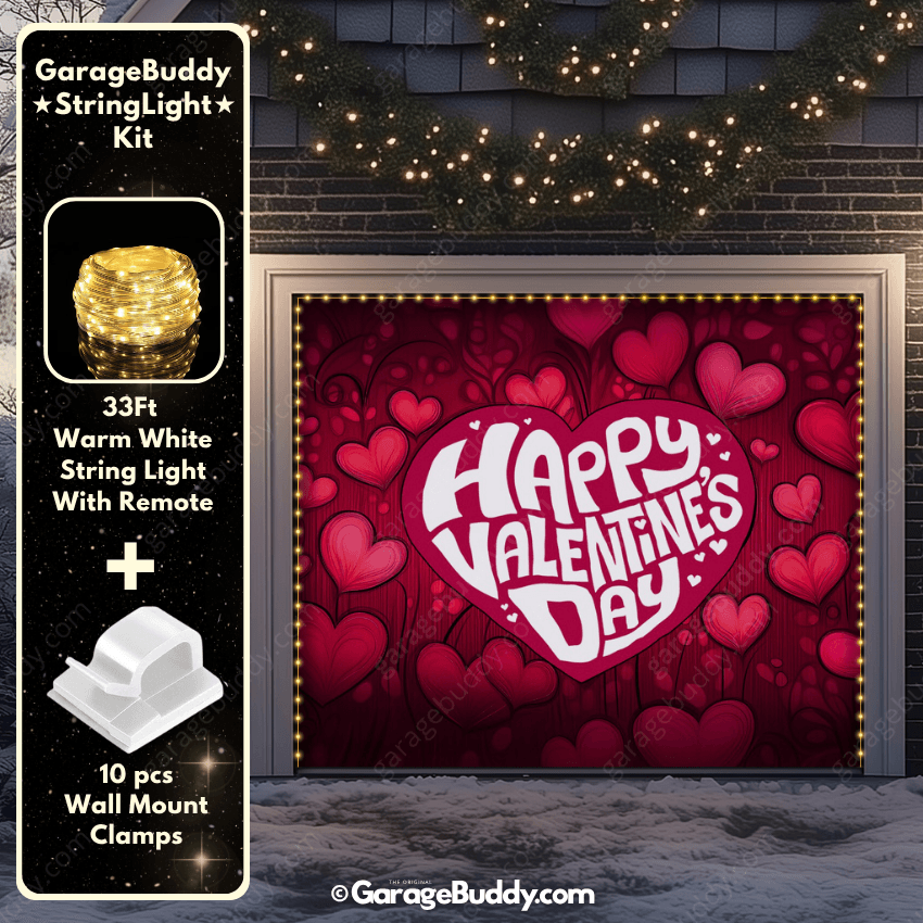 Valentine's Day (Hearts) | Festive Garage Door Cover