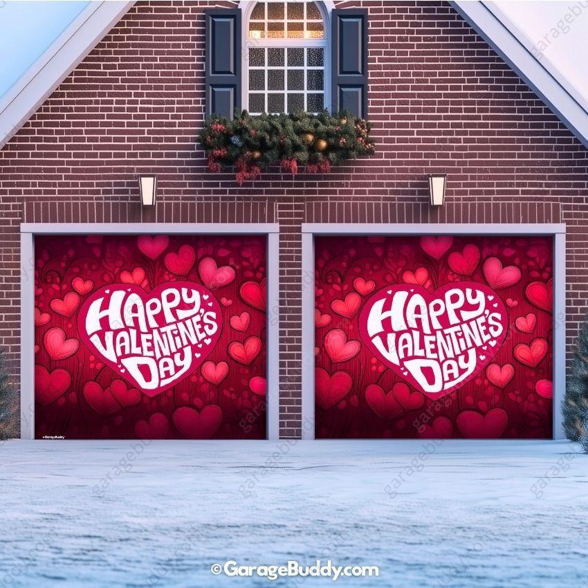 Valentine's Day (Hearts) | Festive Garage Door Cover