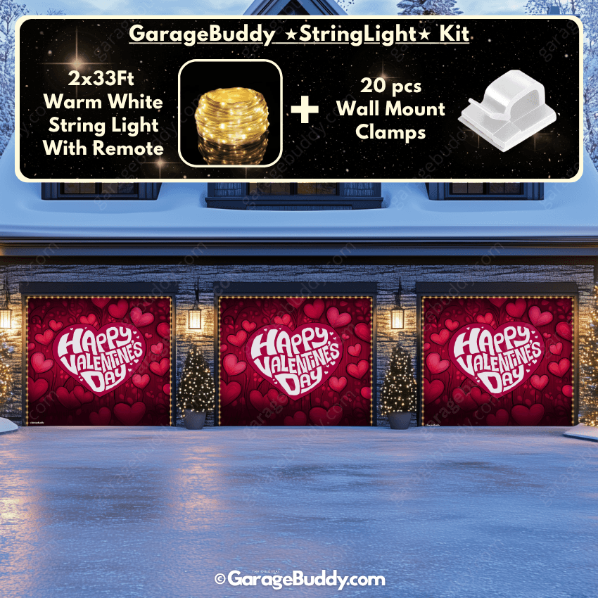 Valentine's Day (Hearts) | Festive Garage Door Cover