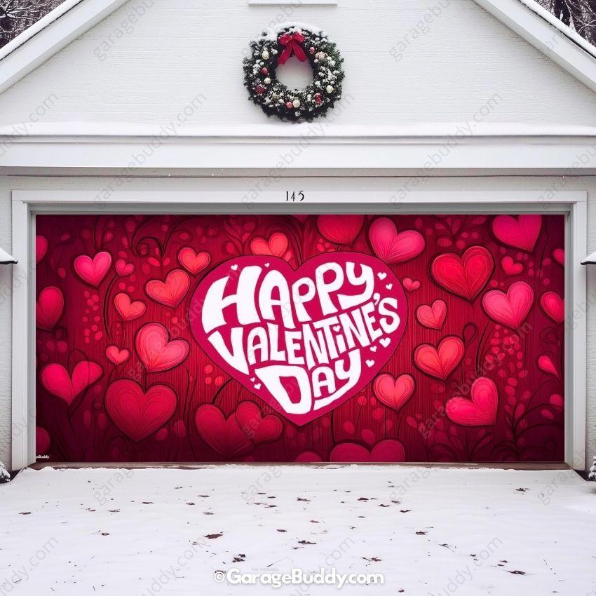 Valentine's Day (Hearts) | Festive Garage Door Cover