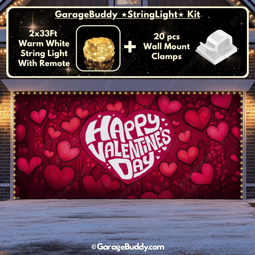 Valentine's Day (Hearts) | Festive Garage Door Cover