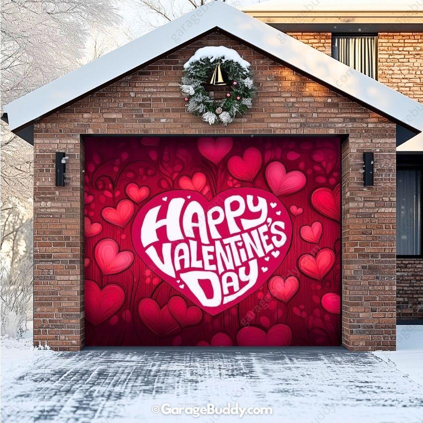 Valentine's Day (Hearts) | Festive Garage Door Cover