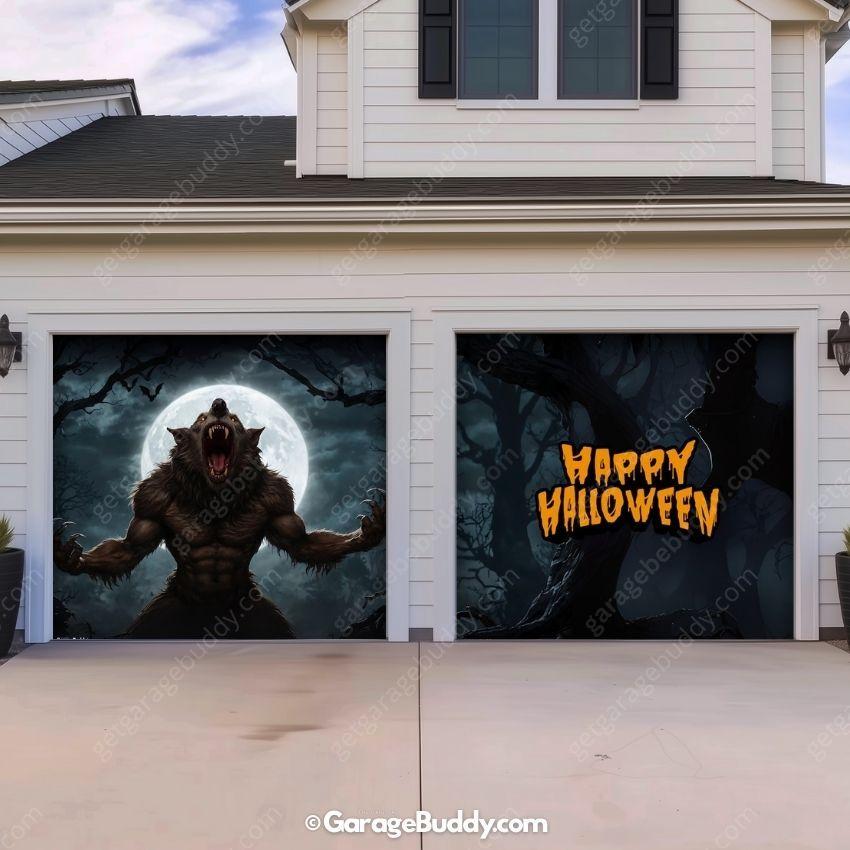 Werewolf Scene | Halloween Garage Door Cover