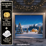 Winter Haven Christmas Garage Door Cover with String Light Kit | GarageBuddy