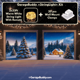 Winter Haven Christmas Garage Door Cover with String Light Kit | GarageBuddy