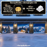 Winter Haven Christmas Garage Door Cover with String Light Kit | GarageBuddy