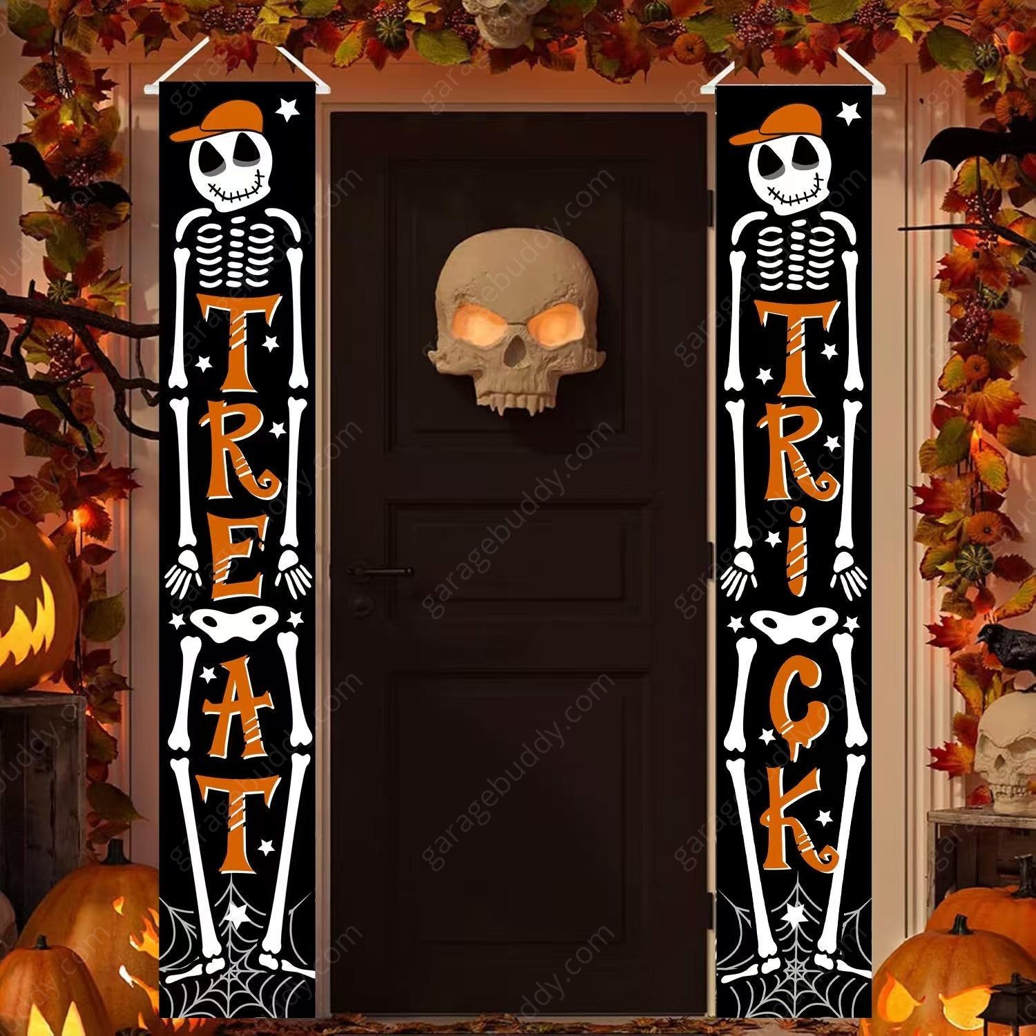 Halloween Porch Sign Trick and Treat 