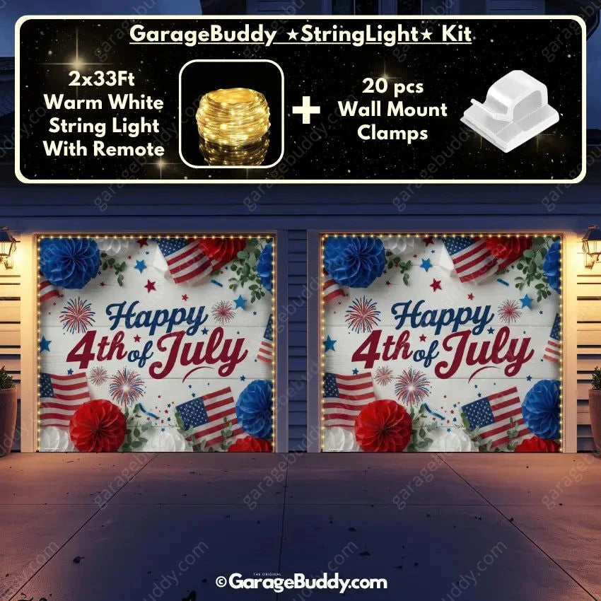 Happy 4th of July | Patriotic Garage Door Cover - GarageBuddy patriotic