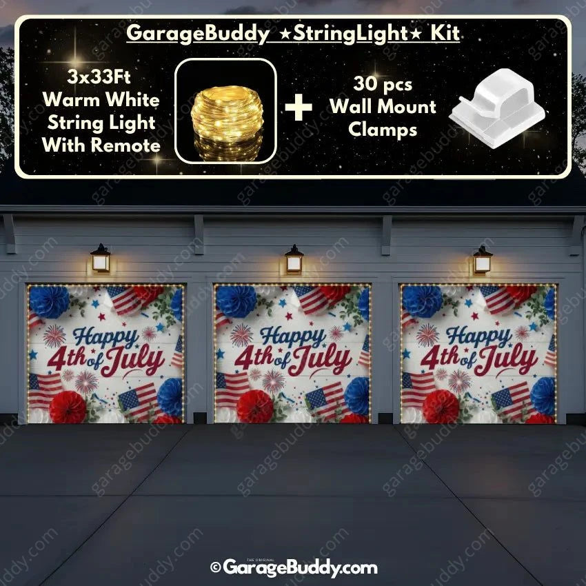 Happy 4th of July | Patriotic Garage Door Cover - GarageBuddy patriotic