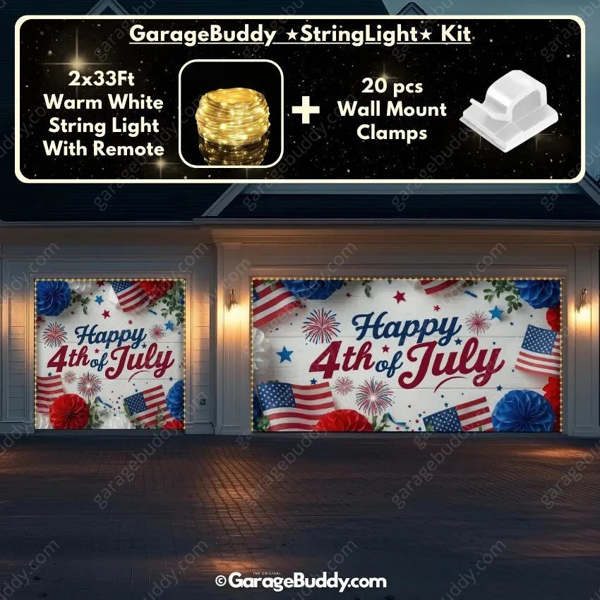 Happy 4th of July | Patriotic Garage Door Cover - GarageBuddy patriotic