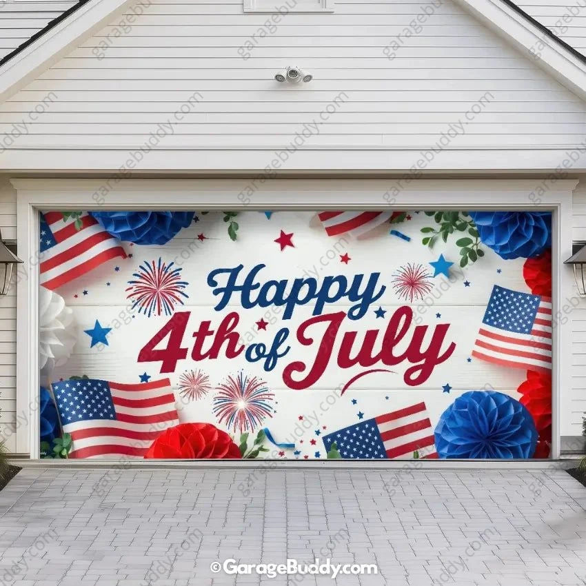 Happy 4th of July | Patriotic Garage Door Cover - GarageBuddy patriotic