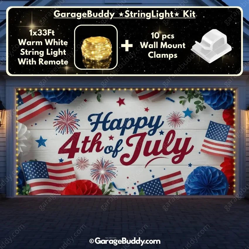 Happy 4th of July | Patriotic Garage Door Cover - GarageBuddy patriotic