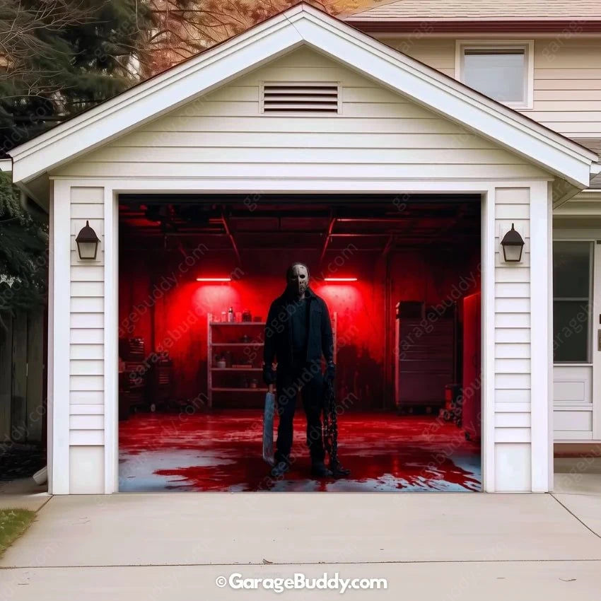 Masked Slasher | Halloween Garage Door Cover