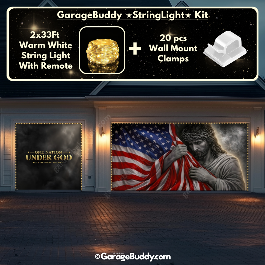 One Nation Under God | Patriotic Garage Door Cover - GarageBuddy patriotic