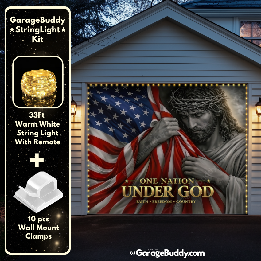 One Nation Under God | Patriotic Garage Door Cover - GarageBuddy patriotic