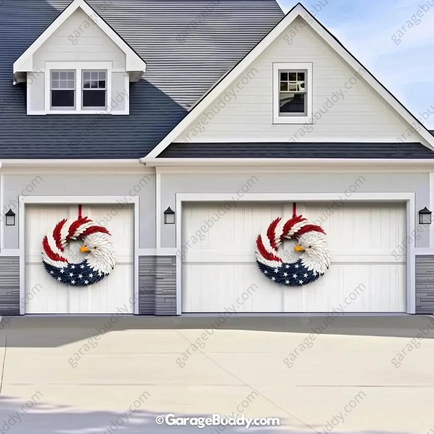 Patriotic Eagle Wreath | Patriotic Garage Door Cover - GarageBuddy patriotic