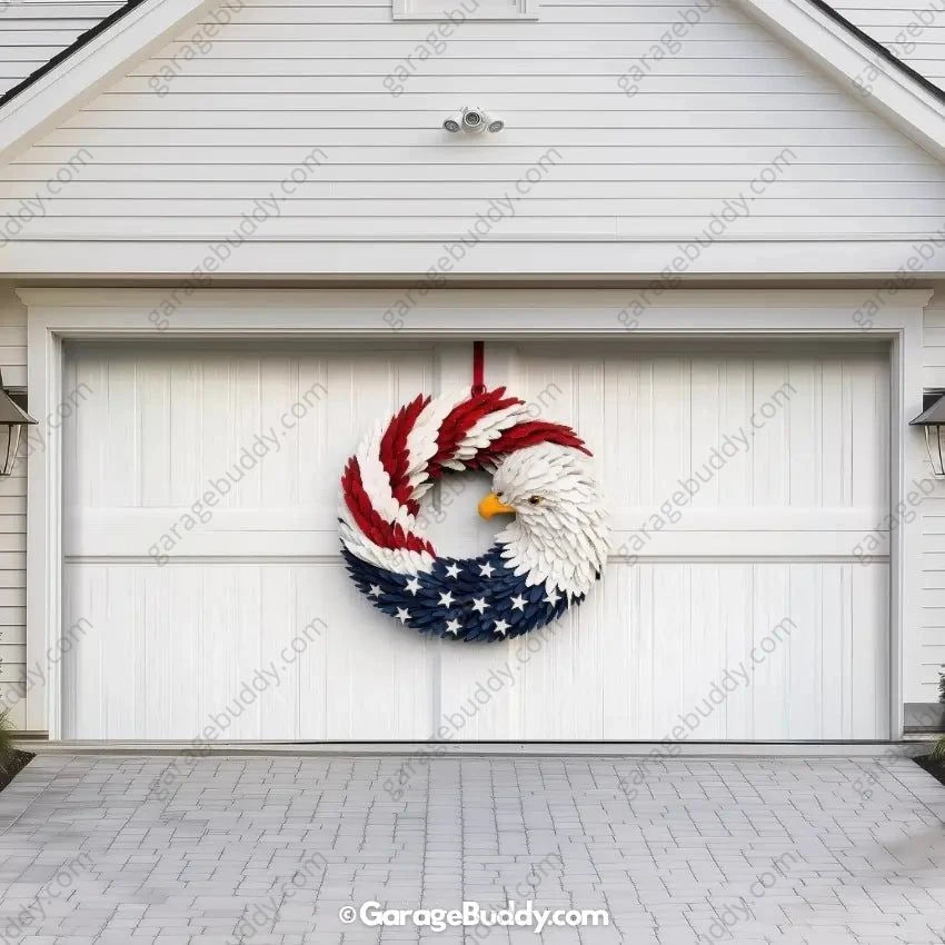 Patriotic Eagle Wreath | Patriotic Garage Door Cover - GarageBuddy patriotic