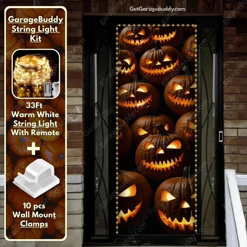 Scary Pumpkins | Halloween Front Door Cover