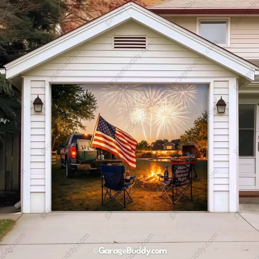 Stars Stripes & Summer Nights | Patriotic Garage Door Cover - GarageBuddy patriotic