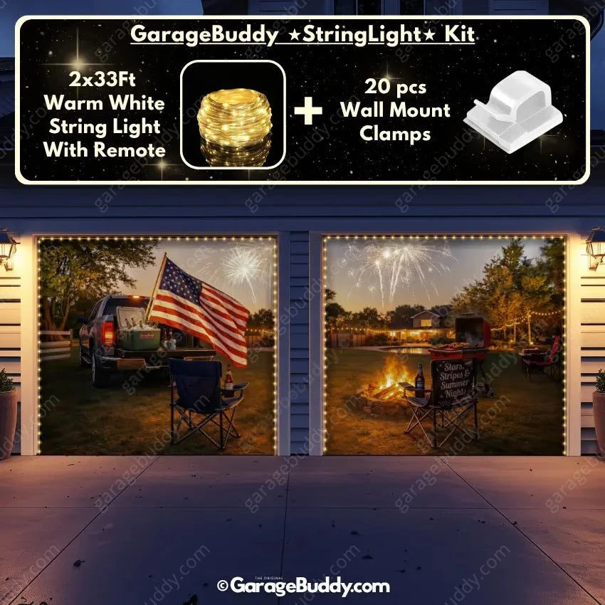 Stars Stripes & Summer Nights | Patriotic Garage Door Cover - GarageBuddy patriotic