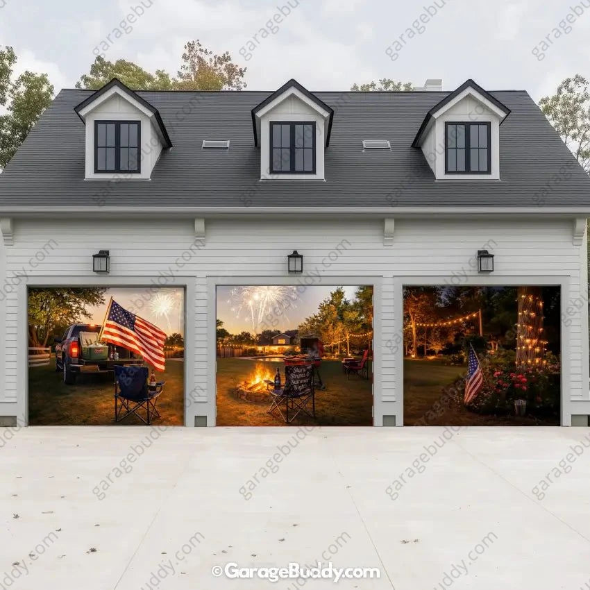 Stars Stripes & Summer Nights | Patriotic Garage Door Cover - GarageBuddy patriotic