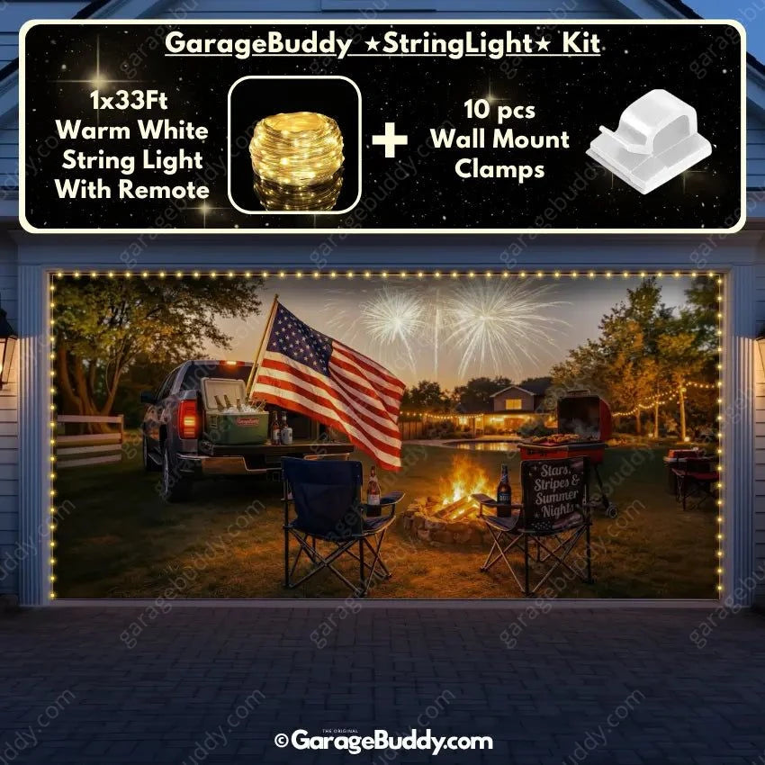 Stars Stripes & Summer Nights | Patriotic Garage Door Cover - GarageBuddy patriotic