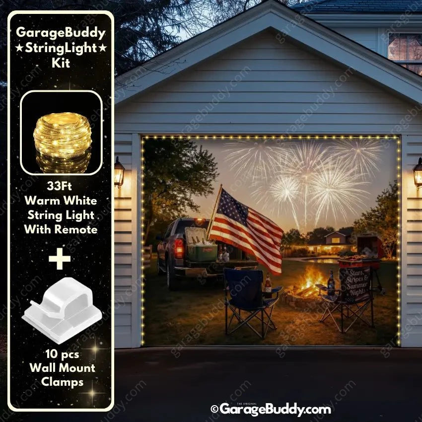 Stars Stripes & Summer Nights | Patriotic Garage Door Cover - GarageBuddy patriotic