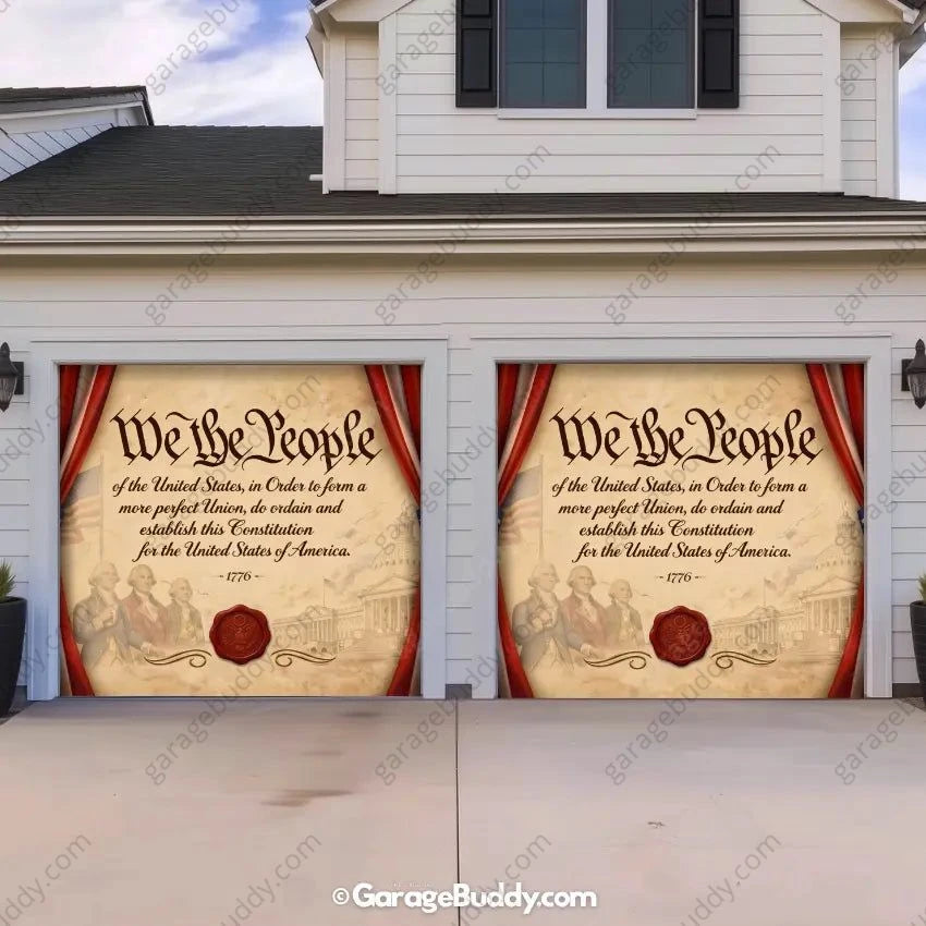We the People | Patriotic Constitution Garage Door Cover - GarageBuddy patriotic
