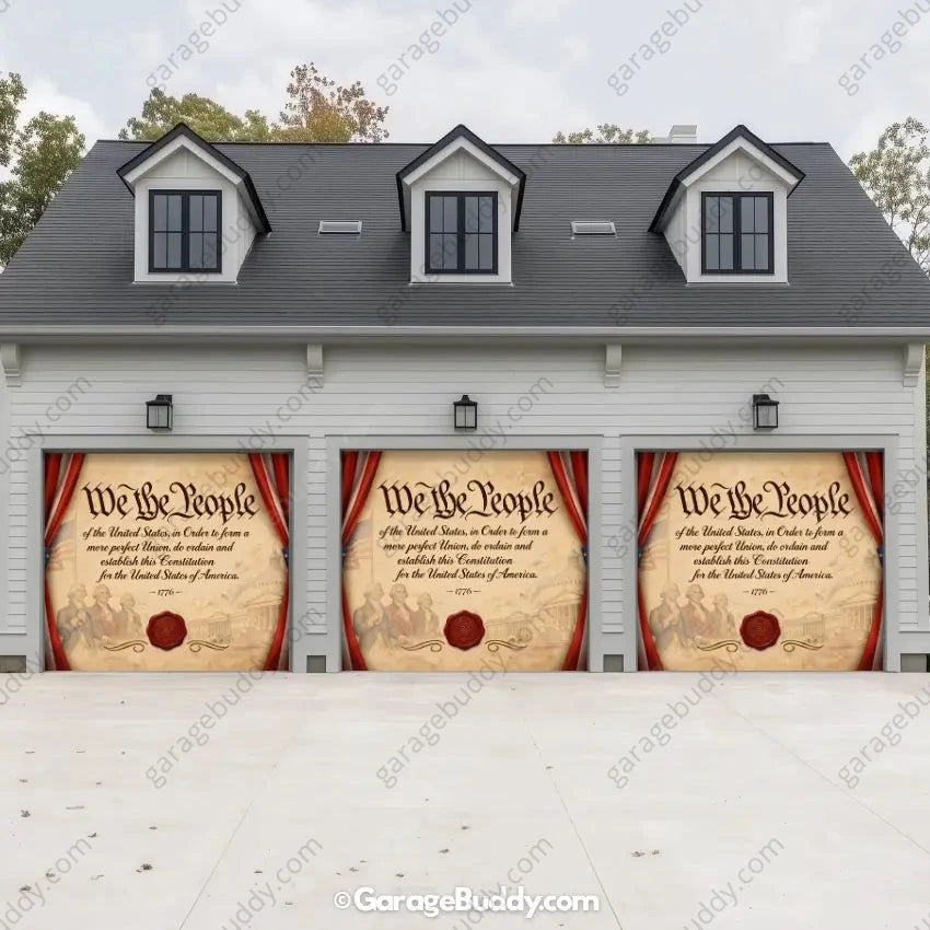 We the People | Patriotic Constitution Garage Door Cover - GarageBuddy patriotic