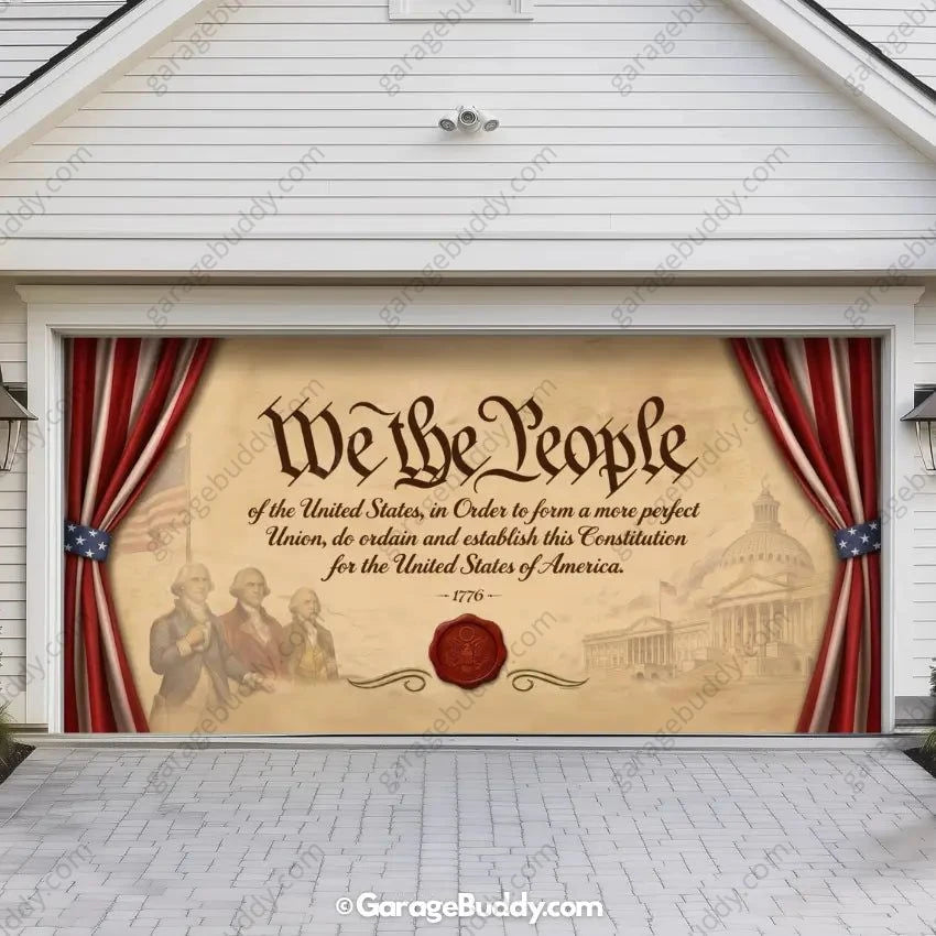 We the People | Patriotic Constitution Garage Door Cover - GarageBuddy patriotic