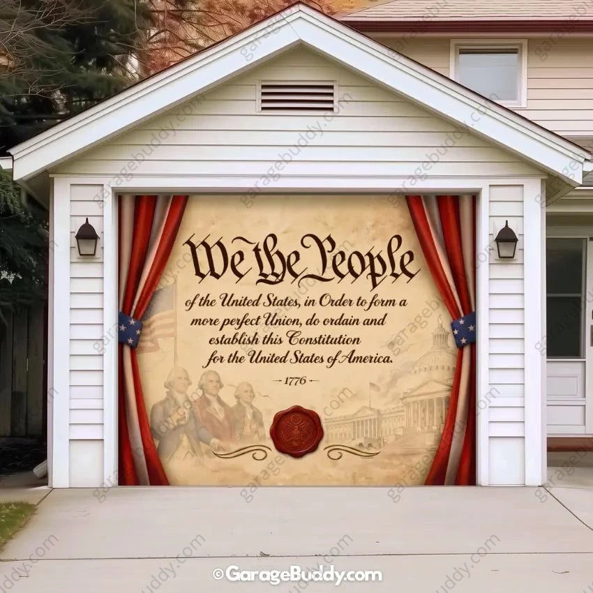 We the People | Patriotic Constitution Garage Door Cover - GarageBuddy patriotic