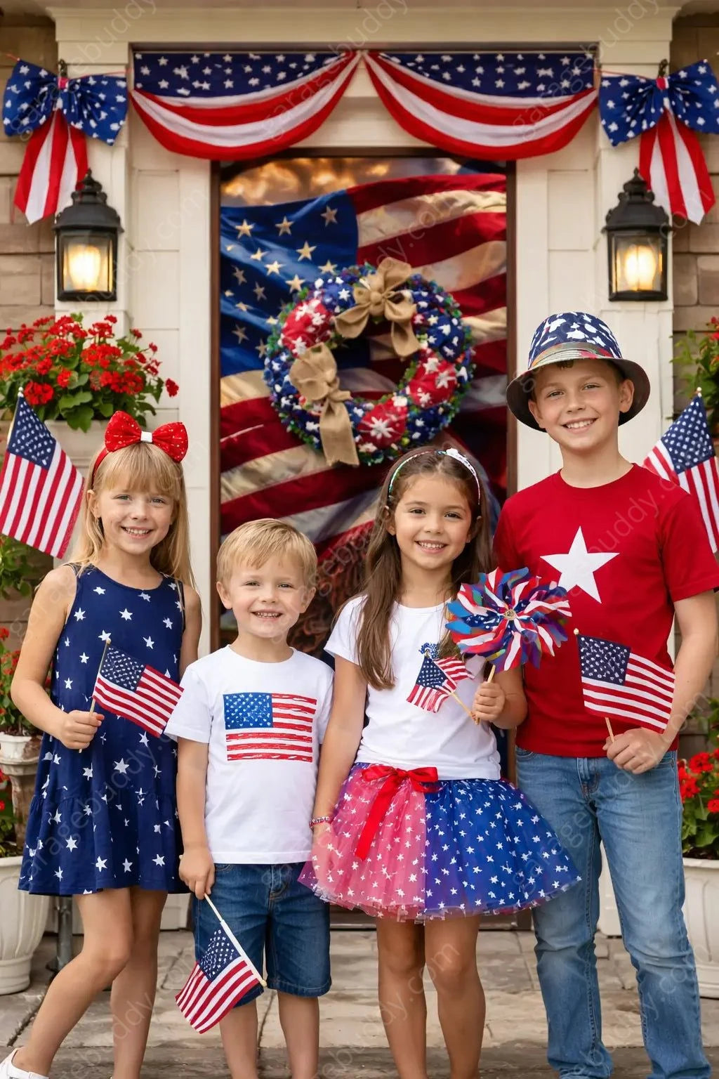 Classic US Flag | Patriotic Front Door Cover - GarageBuddy front door, patriotic