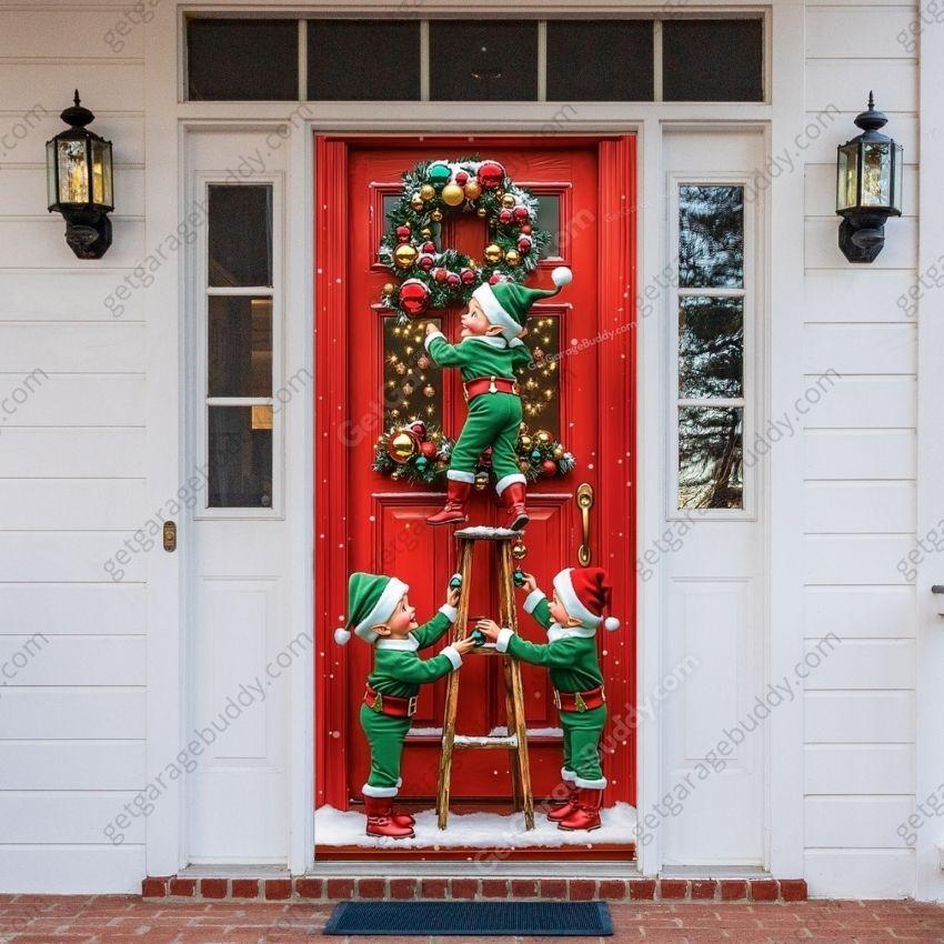 Christmas Front Door Covers | GarageBuddy - GetGarageBuddy